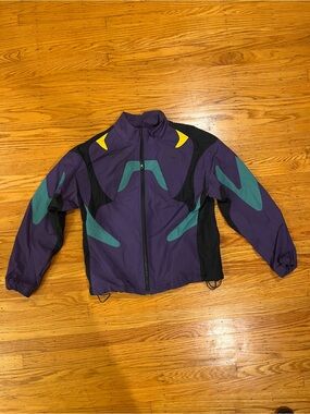 Evangelion Purple Windbreaker Jacket with Teal & Black Accents